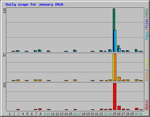 Daily usage for January 2010