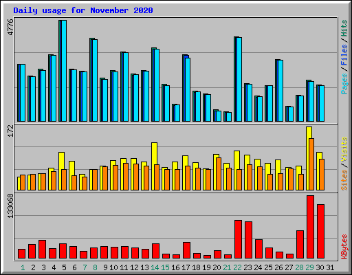 Daily usage for November 2020