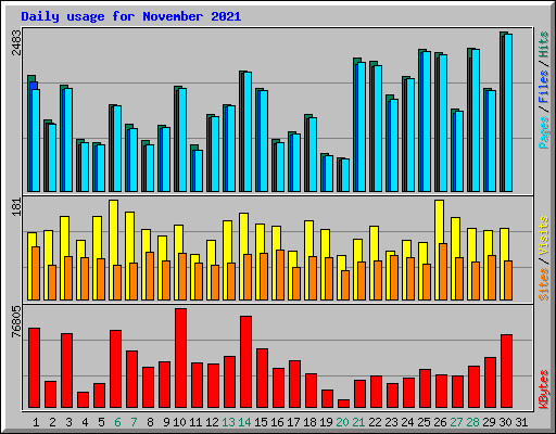 Daily usage for November 2021