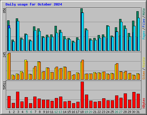 Daily usage for October 2024