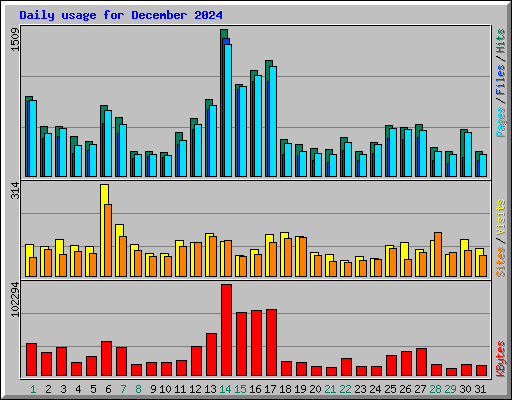 Daily usage for December 2024