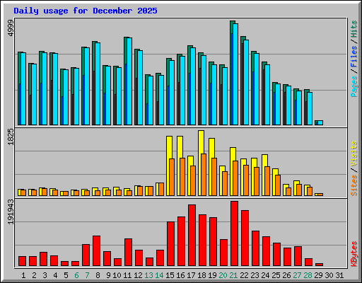 Daily usage for December 2025