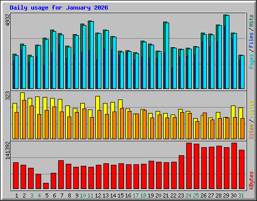 Daily usage for January 2026