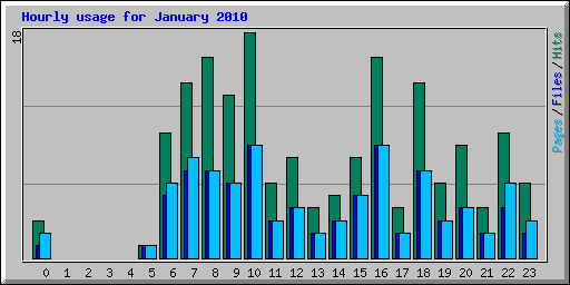 Hourly usage for January 2010