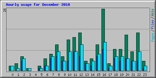 Hourly usage for December 2010