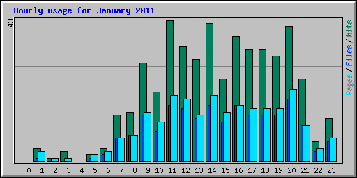 Hourly usage for January 2011