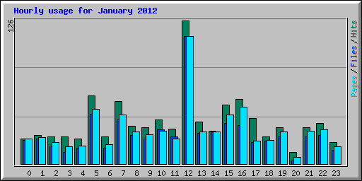 Hourly usage for January 2012