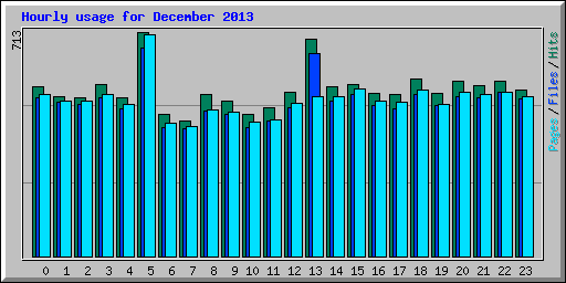 Hourly usage for December 2013