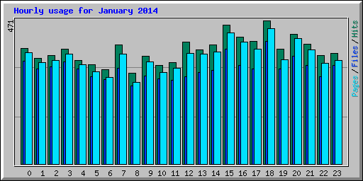 Hourly usage for January 2014