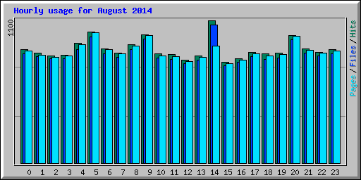 Hourly usage for August 2014