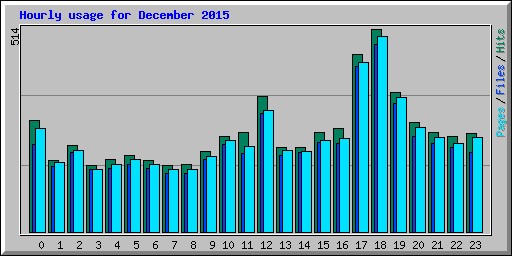 Hourly usage for December 2015