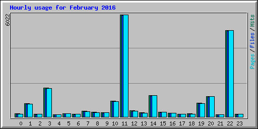Hourly usage for February 2016