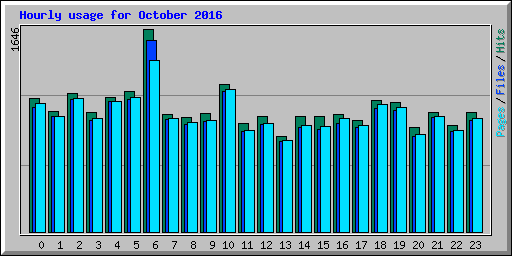 Hourly usage for October 2016