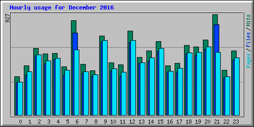Hourly usage for December 2016