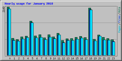 Hourly usage for January 2018