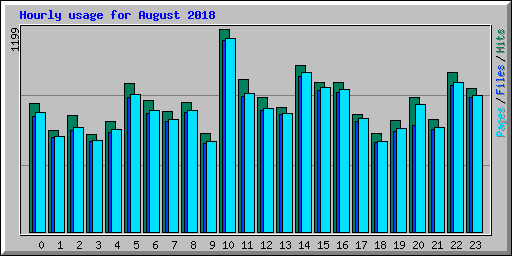 Hourly usage for August 2018