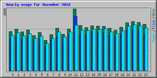 Hourly usage for December 2018