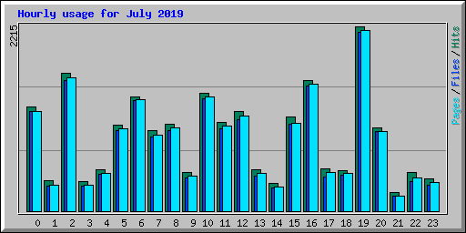 Hourly usage for July 2019