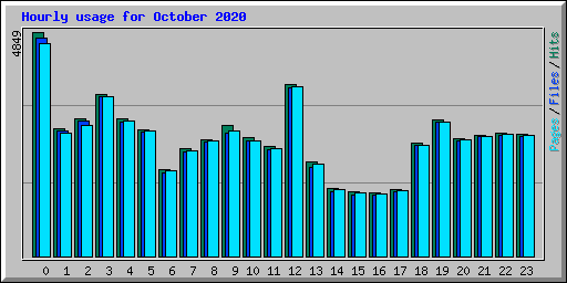 Hourly usage for October 2020