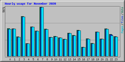 Hourly usage for November 2020