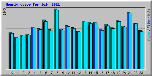 Hourly usage for July 2021