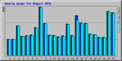 Hourly usage for August 2021