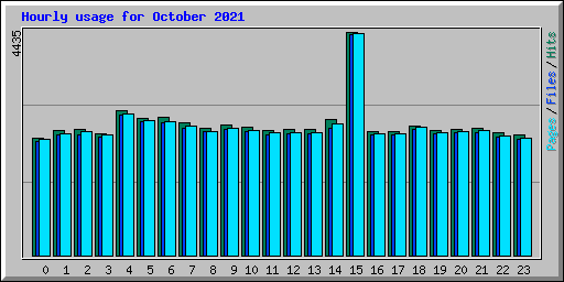 Hourly usage for October 2021