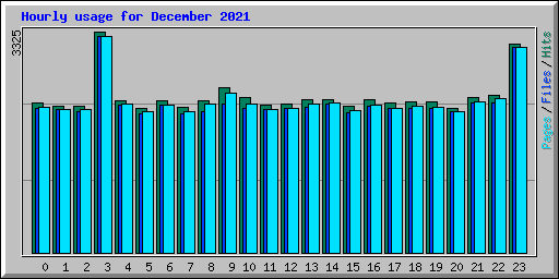 Hourly usage for December 2021