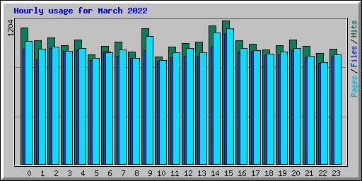 Hourly usage for March 2022