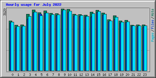 Hourly usage for July 2022