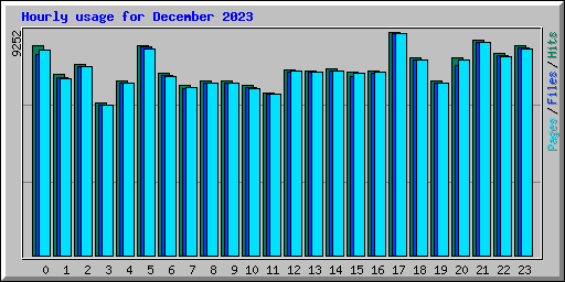 Hourly usage for December 2023