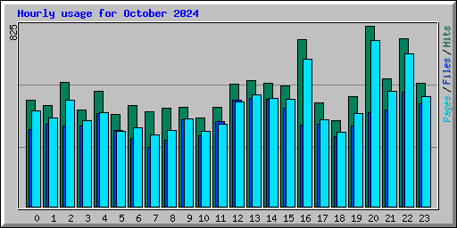 Hourly usage for October 2024