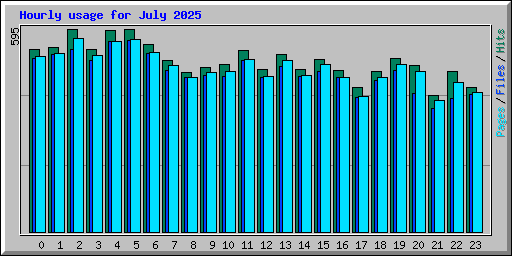 Hourly usage for July 2025